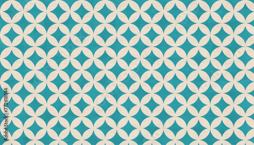Canvas Print retro pop geometric abstract seamless pattern, vector graphic resources, 16:9 wi