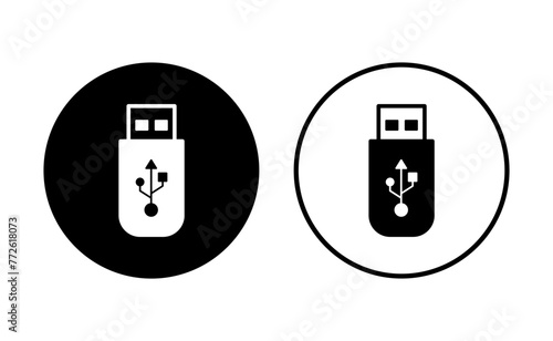 Usb icon set. Flash disk icon vector