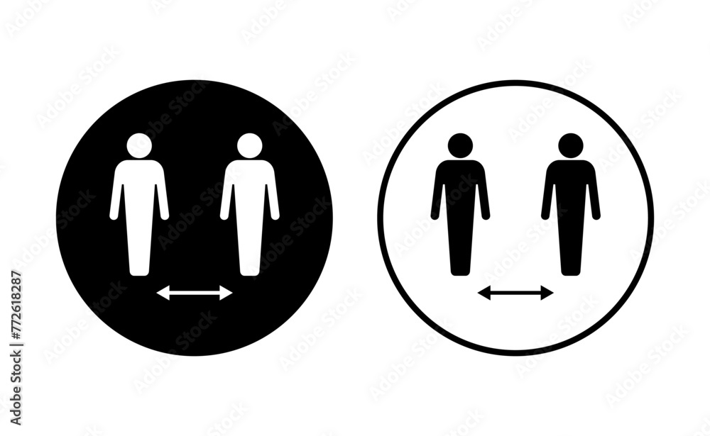Social distance icon set. social distancing icon. self quarantine sign Social distance icon set. social distancing icon. self quarantine sign