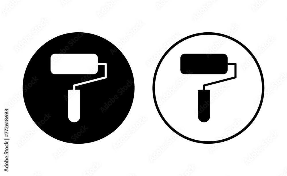 Paint icon set. paint brush icon vector. paint roller icon vector Paint icon set. paint brush icon vector. paint roller icon vector