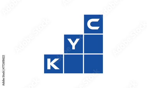 KYC initial letter financial logo design vector template. economics, growth, meter, range, profit, loan, graph, finance, benefits, economic, increase, arrow up, grade, grew up, topper, company, scale