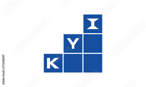 KYI initial letter financial logo design vector template. economics, growth, meter, range, profit, loan, graph, finance, benefits, economic, increase, arrow up, grade, grew up, topper, company, scale photo