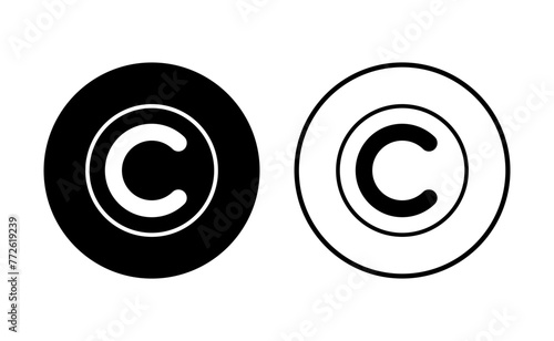 Copyright icon set. copyright symbols