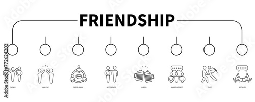 Friendship banner web icon vector illustration concept