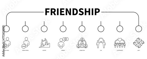 Friendship banner web icon vector illustration concept