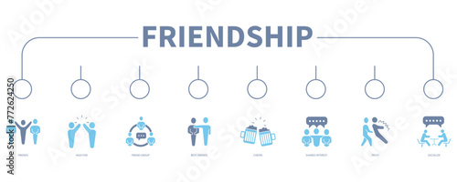 Friendship banner web icon vector illustration concept