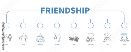 Friendship banner web icon vector illustration concept