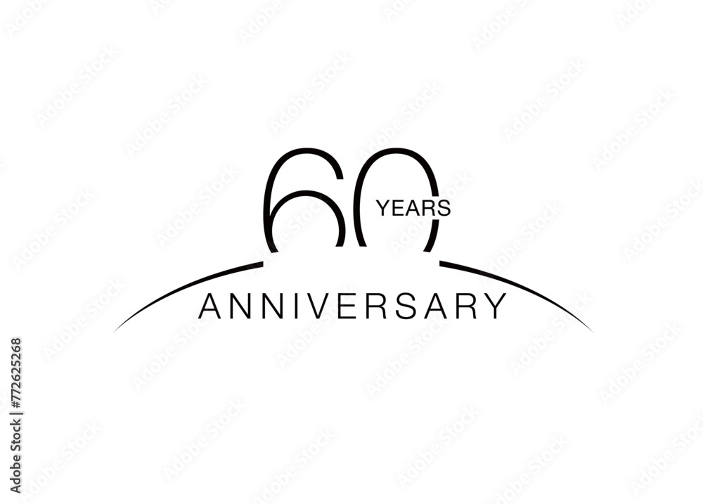 60th anniversary emblem. Sixtieth years anniversary celebration symbol 60th anniversary emblem. Sixtieth years anniversary celebration symbol