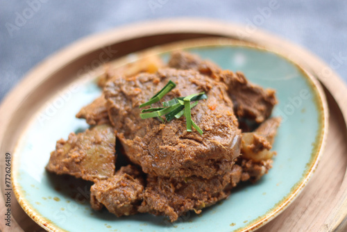 Rendang. Indonesian traditional food from Padang West Sumatra. 