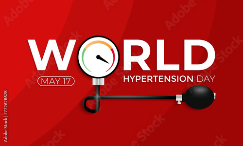 Vector illustration on the theme of World Hypertension day observed on every year May 17. Hypertension show High blood pressure . Banner poster, flyer and background design. photo