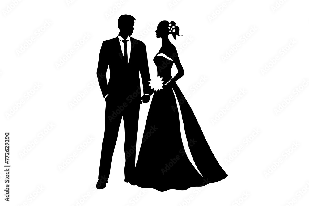 bride and groom silhouettes bride and groom silhouettes