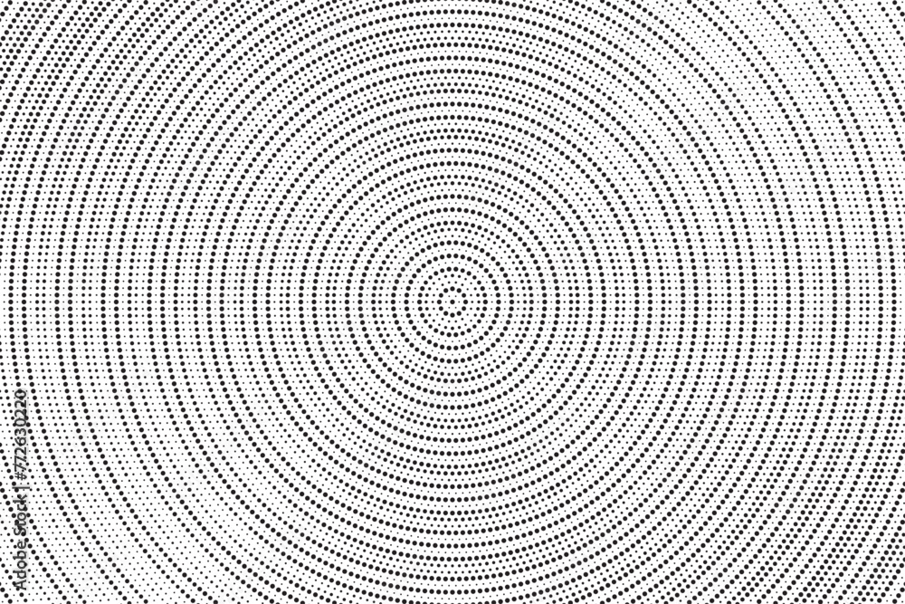 Fototapeta premium Halftone vector background. Monochrome halftone pattern. Abstract geometric dots background. Pop Art comic gradient black white texture. Design for presentation banner, poster, flyer, business card.