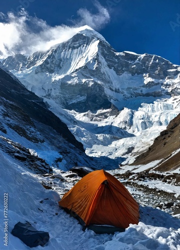 Annapurna Base Camp (ABC) is a stunning trekking destination in the Himalayas of Nepal, offering panoramic views of Annapurna and Machapuchare mountains. © suman