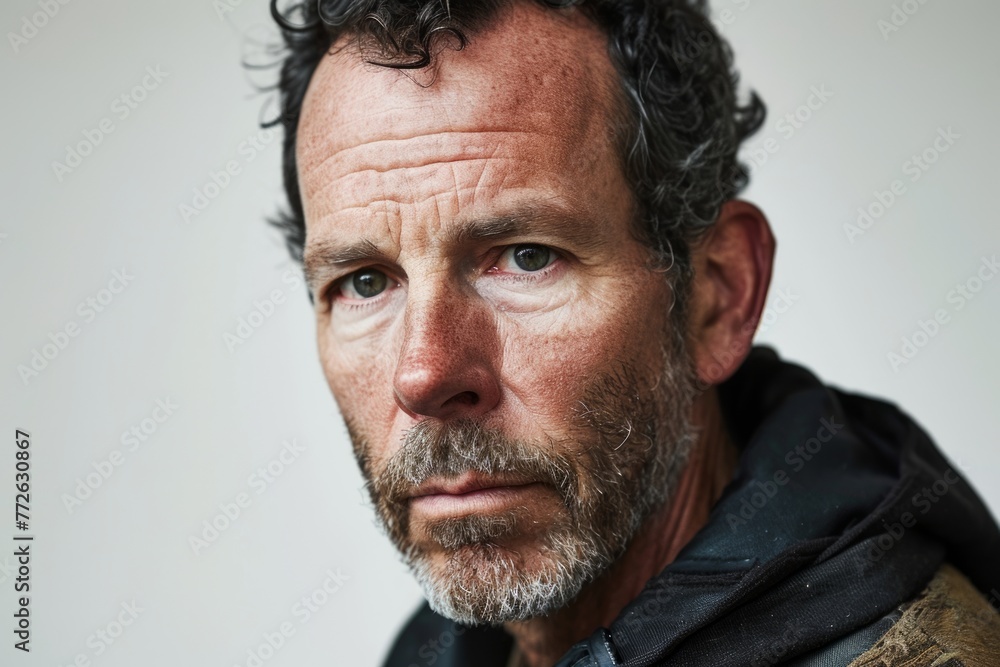 Portrait of a bearded man with a gray beard and mustache. Portrait of a bearded man with a gray beard and mustache.