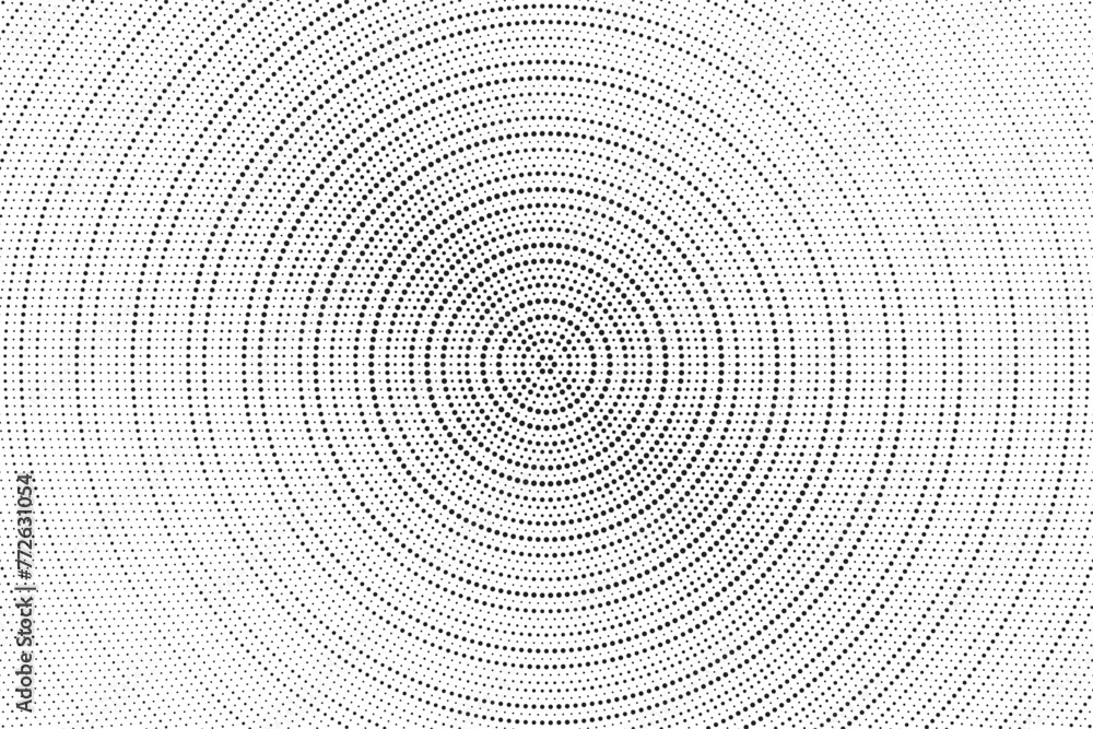 Obraz premium Halftone vector background. Monochrome halftone pattern. Abstract geometric dots background. Pop Art comic gradient black white texture. Design for presentation banner, poster, flyer, business card.