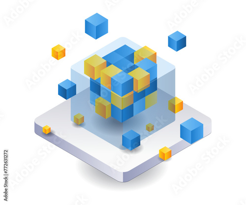 Technology blockchain network box © hasan