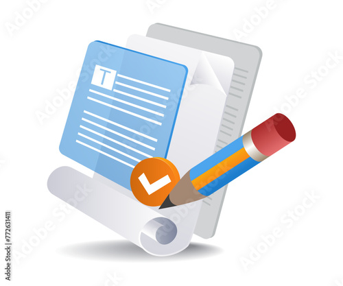 Writing creative content flat isometric 3d illustrations