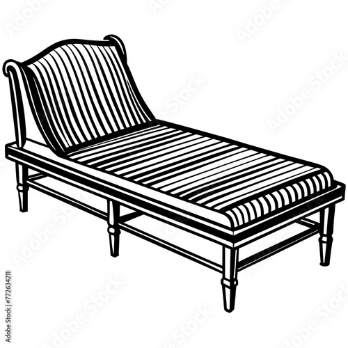 daybed silhouette vector art illustration