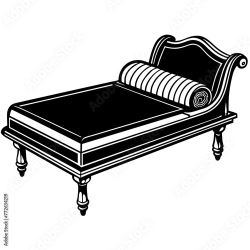 daybed silhouette vector art illustration