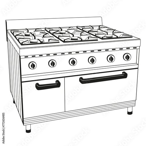 large gas stove for restaurant