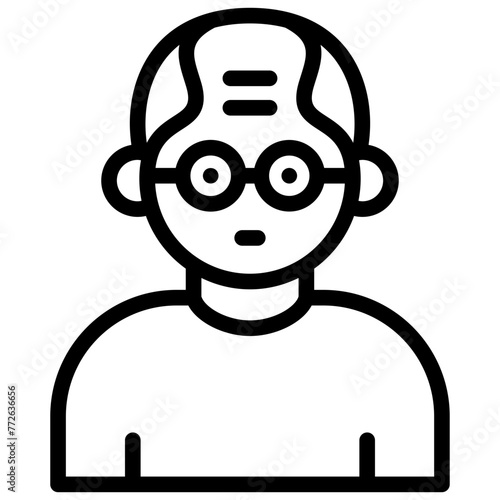 grandfather icon illustration design with outline