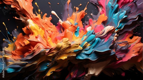 vibrant paint eruption against a dark backdrop. vibrant abstract background