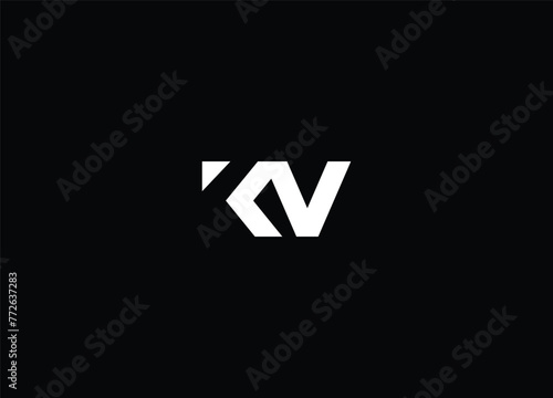 Abstract Initials KV  Logo Design and Creative Logo