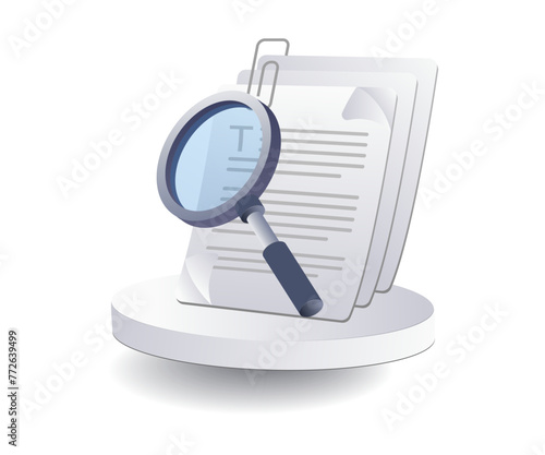 Looking for accurate data information, flat isometric 3d illustration