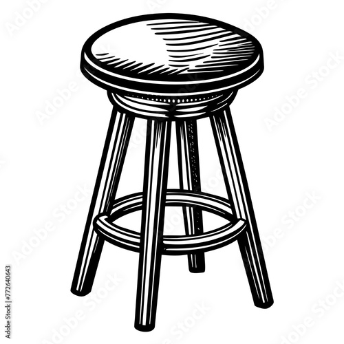  bar stool silhouette vector art illustration