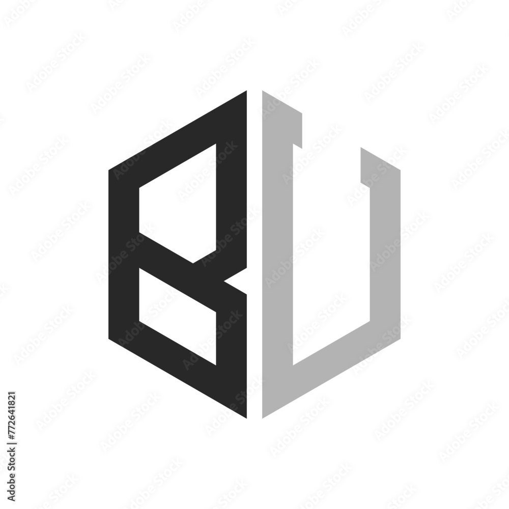 Modern Unique Hexagon Letter BU Logo Design Template. Elegant initial BU Letter Logo Concept Modern Unique Hexagon Letter BU Logo Design Template. Elegant initial BU Letter Logo Concept