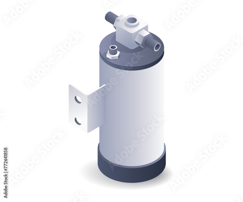 Drier HVAC system isometric 3d illustration