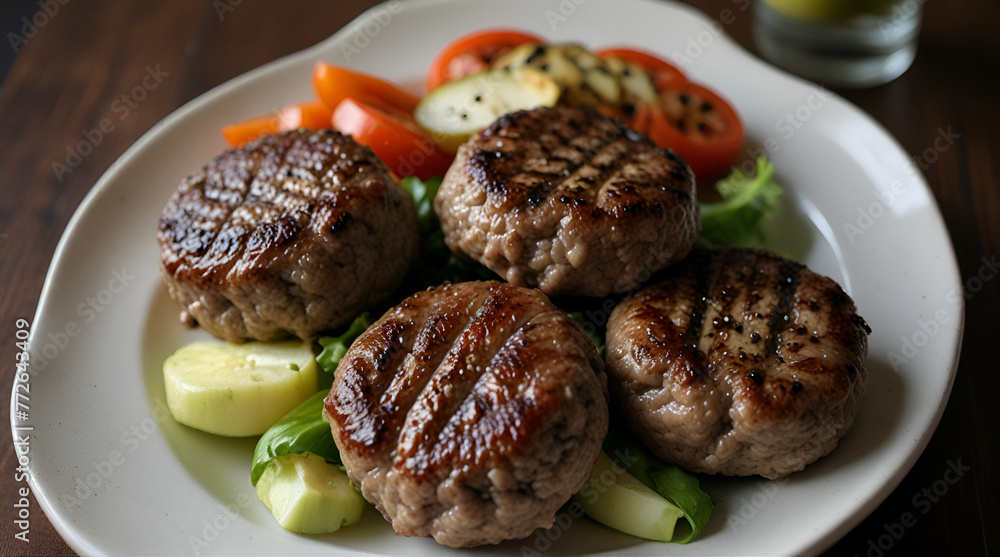 beef hamburger patties with garlic and ginger.generative.ai beef hamburger patties with garlic and ginger.generative.ai