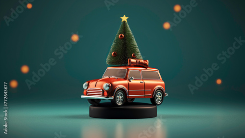 christmas tree on a car