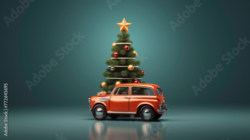 christmas tree on a car
