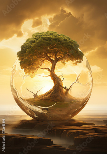 tree in the sunset