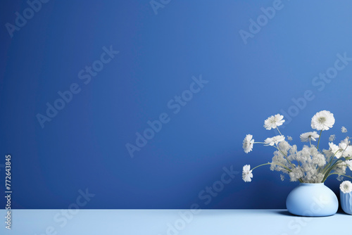 flowers with background white and blue