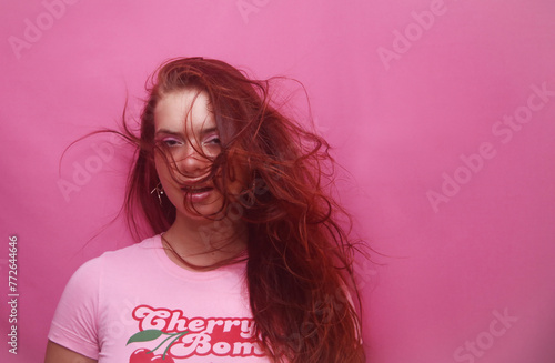 portrait of a pretty girl in studio