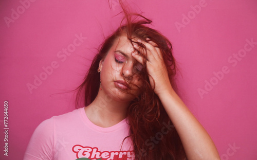 Young girl with headache