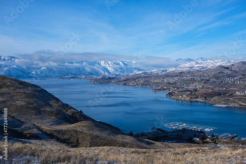 Lake Chelan, WA from the Chelan Butte area in winter