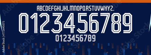 new font vector team Europe national team 2024, kit sport style font. football style font with lines and points inside, sports style letters and numbers for soccer team