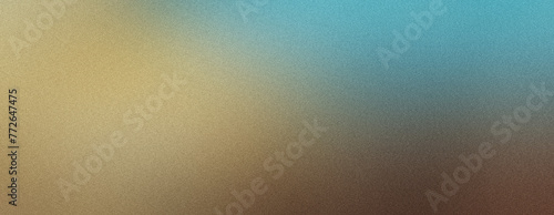 Gold Sky Blue Chocolate Gradient Background, Noise Texture. backdrop for header, banner, Poster Design. Vibrant Grunge Grainy Background. empty space, templet.