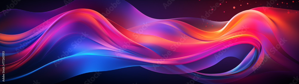 Obraz premium Abstract Vivid Wavy Background in Blue and Pink Hues