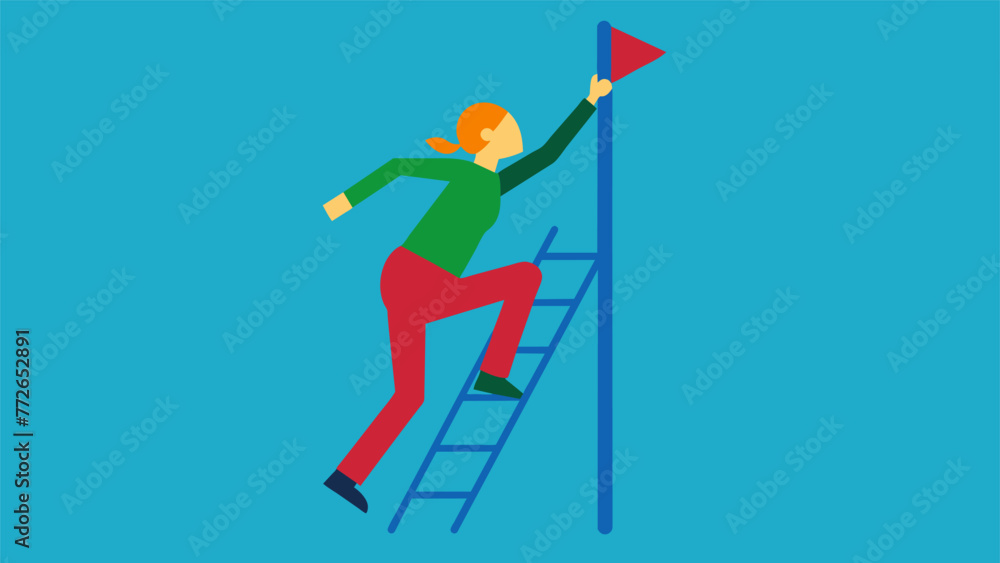A person climbing a ladder representing the growth and progress one makes as they work towards recovery.