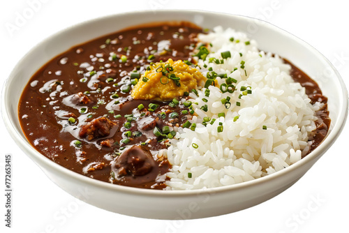 japanese curry rice isolated