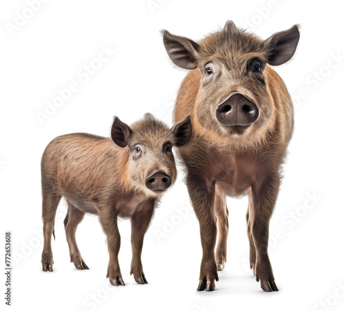 Wild boar family isolated on transparent background © FP Creative Stock