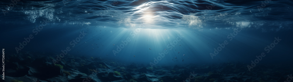 Obraz premium Sunlight and Shadows: A Dynamic Underwater Seascape