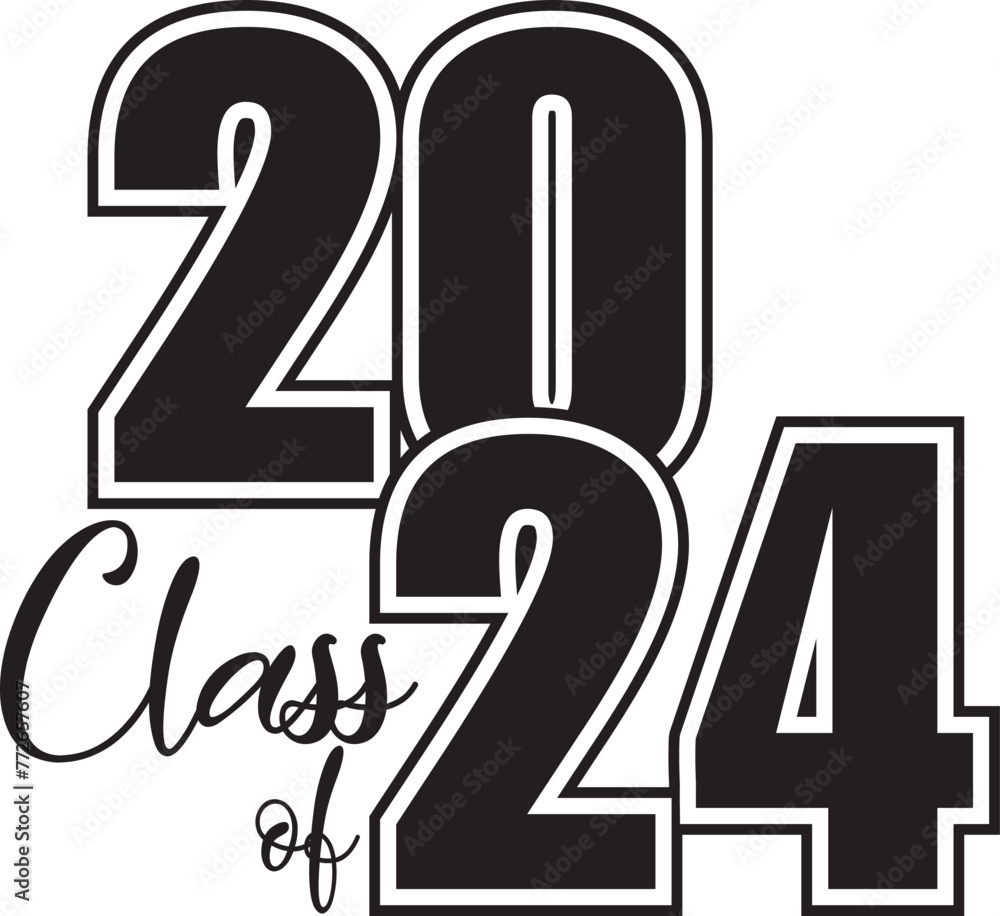 Class of 2024 Banner Black and White Stock Vector | Adobe Stock