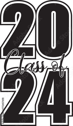 Class of 2024 Banner Black and White
