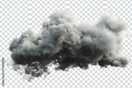 Realistic smoke or mist effect isolated on transparent background, PNG image with alpha channel photo