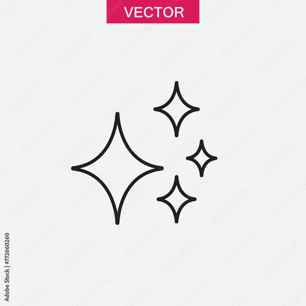 Magic stars outline icon. Bright stars simple line vector icon. simple illustration on white background..eps Magic stars outline icon. Bright stars simple line vector icon. simple illustration on white background..eps